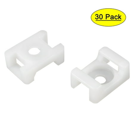 

Cable Tie Base Saddle Type Wire Holder Nylon 9mm Hole Width White 30Pcs HC-2S