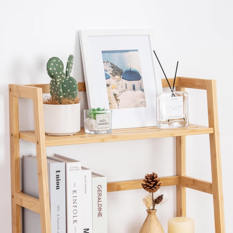 Thalomely 4-Tier Bamboo Ladder Bookshelf - Natural, Freestanding Storage For Living Room & Office