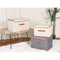 thumbnail image 7 of Unique Bargains Storage Cube Storage Bin with Handles Collapsible Storage Basket Grey, 7 of 7