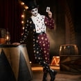 thumbnail image 5 of MIRUXO Dark Circus Clown Costume for Adults, Playing Card Harlequin Jumpsuit Cosplay Outfit for Halloween Masquerade Carnival Party, 1-Piece Set, 5 of 9