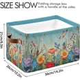 thumbnail image 3 of Coolnut Colorful Flower Foldable Storage Basket for Shelves, Collapsible Sturdy Storage Bin with Handles, Canvas Storage Cube for Organizing Closet 2PC Home Decor, 3 of 7