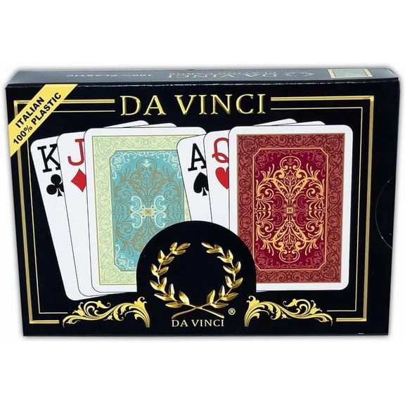 DA VINCI Persiano 100% Plastic Italian Playing Cards Poker Size Large Index