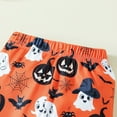 thumbnail image 6 of Gunia Halloween Outfits For Baby Girls Hallowmas Long Sleeve Romper Bodysuits Cartoon Prints Flare Pants Headbands Toddler Girl Outfit,Orange 12-18 Months, 6 of 8