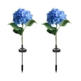 thumbnail image 2 of Luces Decorativas Solares de Hortensia para Exterior | Iluminación Ambiental Multicolor para Patio y Césped | 2 Paquetes | 20 Lámparas LED en Forma de Flor para Jardín | Sensor Automático al, 2 of 6
