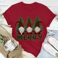thumbnail image 1 of Puntoco Mujer Casual Cuello Redondo Manga Corta Árbol De Navidad Impreso Camiseta Top Puntoco Puntoco-4264, 1 of 6