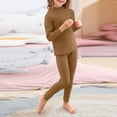 thumbnail image 2 of PMUYBHF Baby Clothes for Girls 0-3 Months Dresses Toddler Kids Boy Girl Clothes Unisex Solid Long Sleeve Warm Pullover Pjamas Sleepwear Tops Pants Set Outfits 130 Coffee, 2 of 6