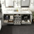 thumbnail image 4 of Eviva Aberdeen 84″ Transitional Grey Bathroom Vanity with White Carrara Quartz Countertop, 4 of 7