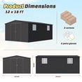 thumbnail image 5 of PABIMIA 12'x18' Outdoor Metal Storage Shed with 2 Windows, Large Steel Garden Shed with Lockable Double Doors, Reinforced Structure for Backyard, Garden, Lawn, 5 of 7
