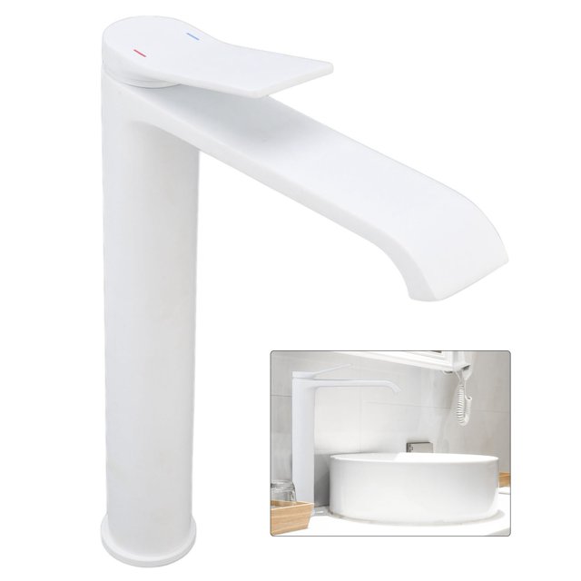 Grifo de Fregadero de Cocina Rosca G1/2 Lavabo de Inodoro de Latón Blanco Grifo de Cascada de Agua Fría Y Caliente Grifos de Fregadero de Baño de Cocina de Hogar Comercial ANGGREK Otros