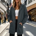 thumbnail image 2 of Jsaierl Zip Up Long Hoodies for Women Casual Solid Color Hooded Sweatshirt Oversized Cotton Long Sleeve Jackets Winter Fashion S-2XL, 2 of 9
