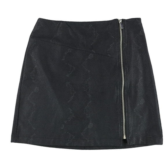bar III Womens Zip Detail Mini Skirt, Black, 12