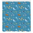 thumbnail image 3 of Ambesonne Under the Sea Shower Curtain, Cartoon Style Sea, 69"Wx75"L, Sea Blue and Multicolor, 3 of 3