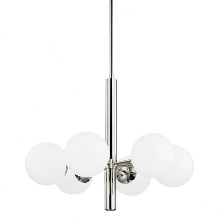 

-6 Light Chandelier In Transitional Style-28 Inches Wide By 23.75 Inches High-Polished Nickel Finish Mitzi H105806-Pn