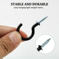 thumbnail image 3 of 30pcs Cup Hooks 1-1/4 Inch Vinyl Coated Screw-in Ceiling Wall Thread Hooks Great for Indoor Outdoor Hanger Black, 3 of 7