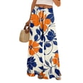 thumbnail image 2 of Dress Pants Women Petite High Waisted Wide Leg Summer Beach Vacation Pants Boho Lounge Casual Palazzo Trousers, 2 of 7
