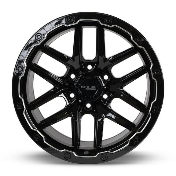 RTX Offroad Custom Wheel 18x9.5 Inch Rim for Ford 2004-2022 F-150 87.1mm CB Offset 10mm Gloss Black Milled