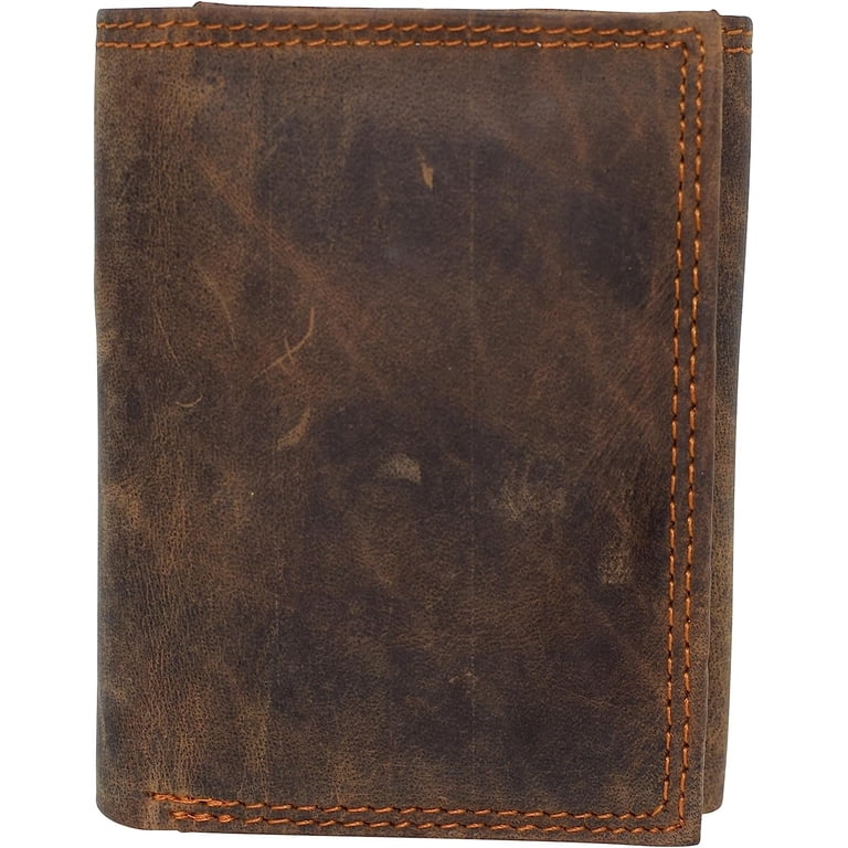 RFID Blocking Premium Vintage Leather Classic Trifold Credit Card