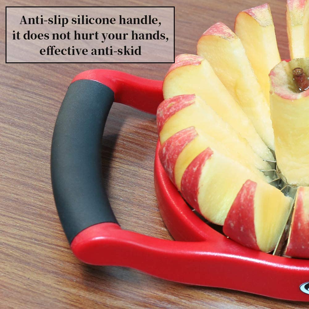 Klzo Apple Slicer Corer, 16-Slice [Large Size] Durable Heavy Duty Apple  Slicer Corer, Cutter, Divider, Wedger, Integrated Design Fruits  Vegetables  Slicer for Apple, Potato, Onion and More, Red