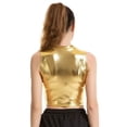 thumbnail image 4 of Baywell Women's Metallic Shining Camisole Club Party Glitter Disco Sparkle Cami Top Gold S-XXL, 4 of 5