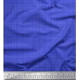 thumbnail image 1 of Soimoi Blue Silk Fabric Geometric Check Print Fabric by the Yard 42 Inch Wide, 1 of 3