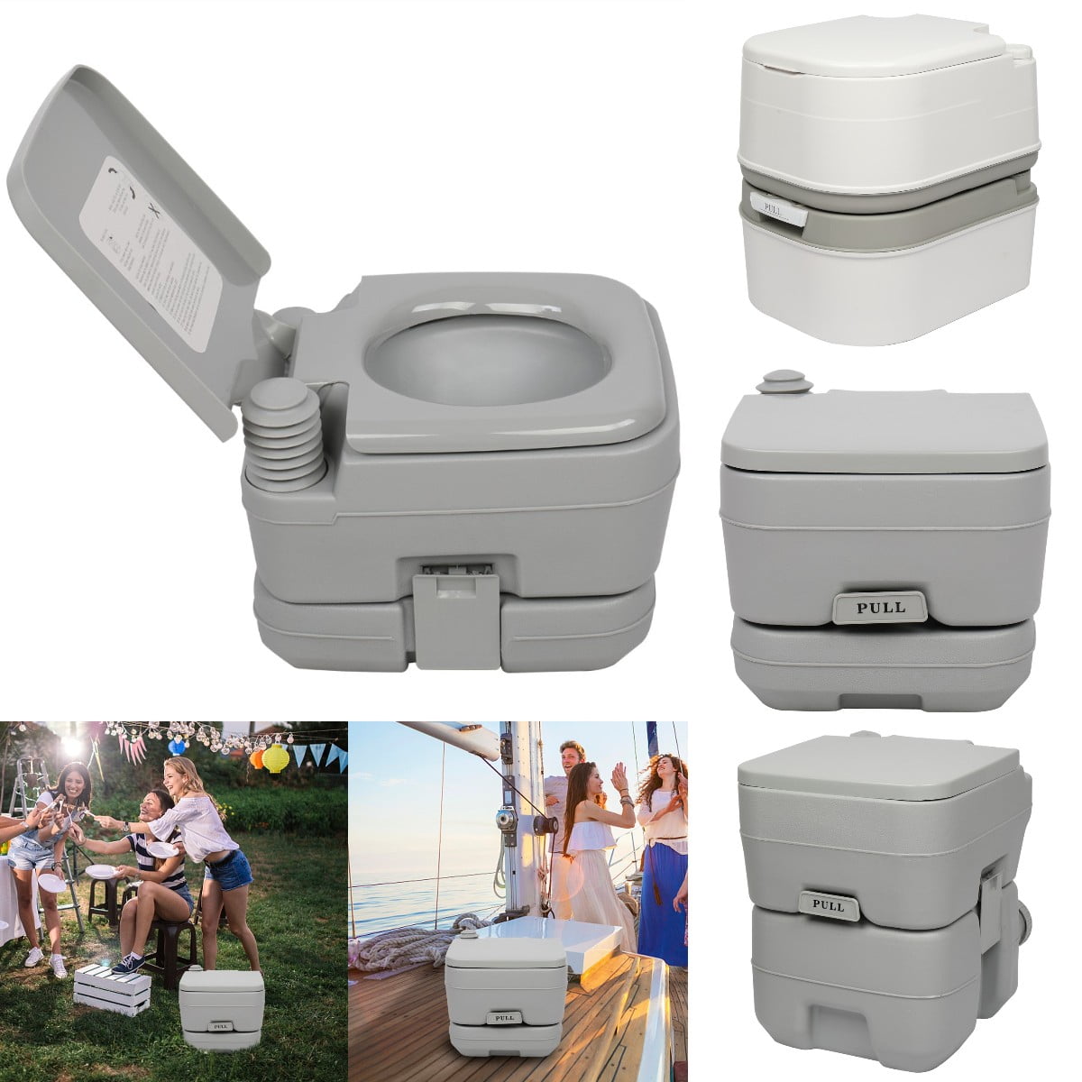 Goorabbit Camping Toilets Portable,Portable Removable Flush Toilet with