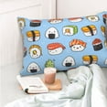 thumbnail image 4 of Yiaed Kawaii Sushi Print Brushed Microfiber Envelope Pillowcases, Standard,Envelope Closure Pillow Cases(No pillow core)-20"x30", 4 of 6