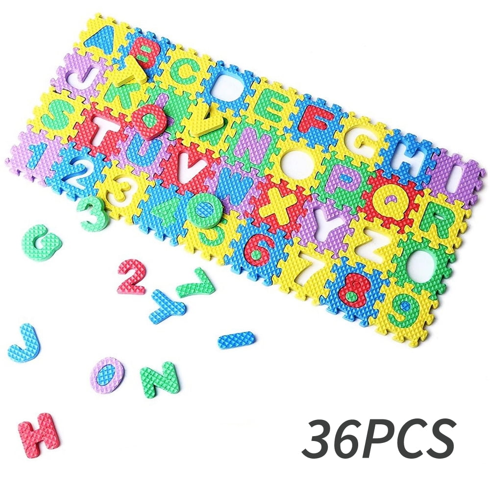 36pcs Soft EVA Foam Jigsaw Puzzle Mat Baby Kids Alphabet Letters & Numbers 3D