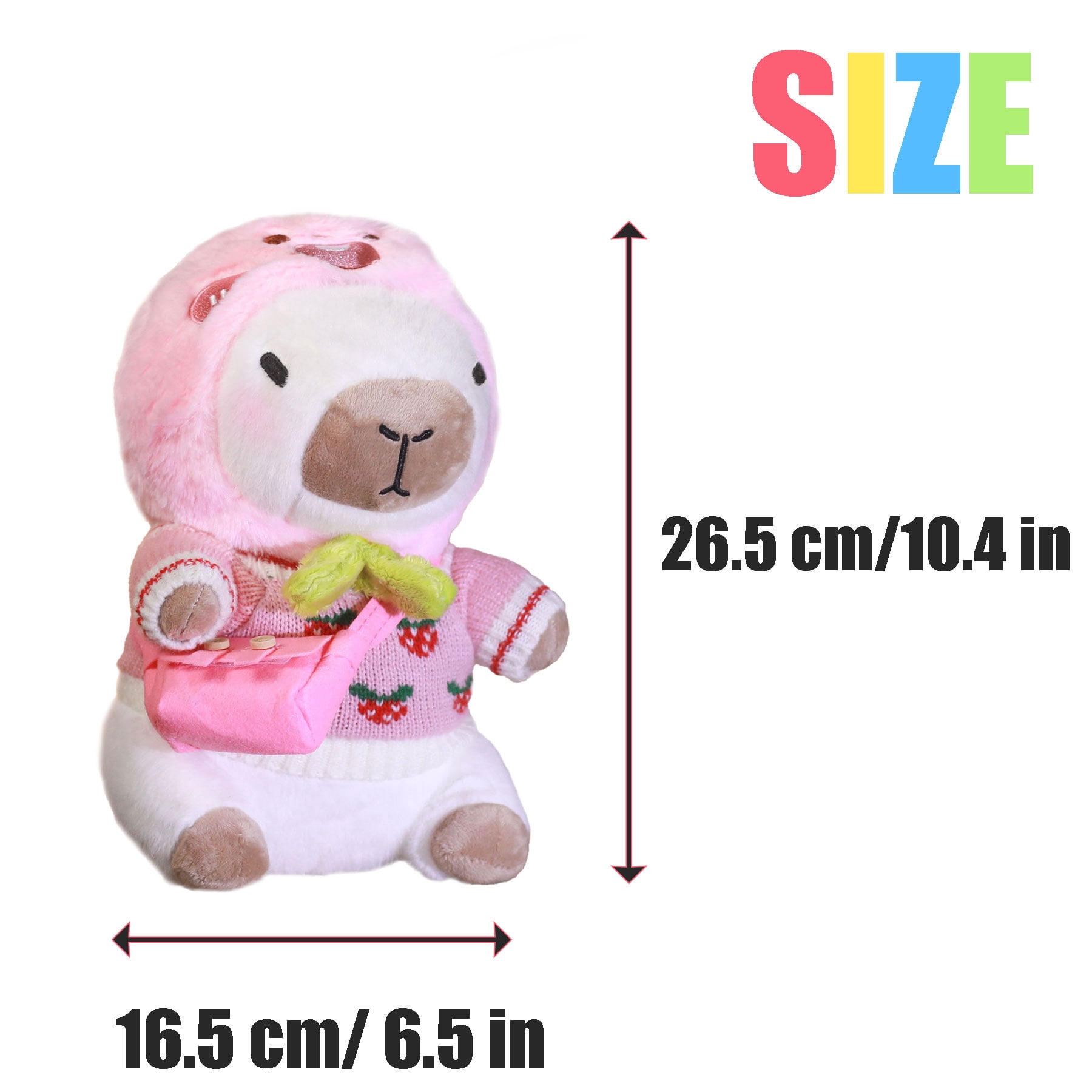 Valentine’s Day 2-Pack Capybara Plush Stuffed Animals, Matching Hooded Outfits & Crossbody Bags, 10.4-Inch Soft Plush Toy Couple Set, Cute Gift for Kids & Teens