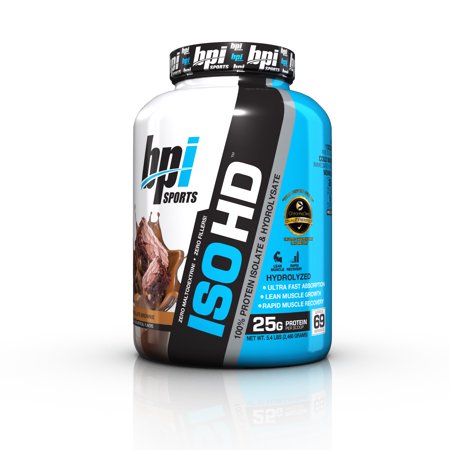 BPI Sports ISO HD 100% Protein Isolate & Hydrolysate, Chocolate Brownie, 5.4 (Best Hydrolysate Protein Powder)