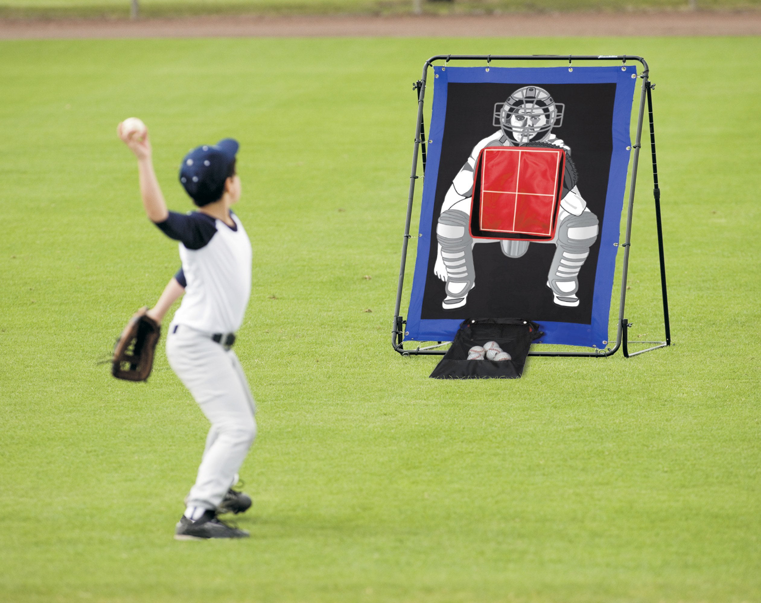 Baseball Pitch Back Pitching Net Target Practice Training Aid Outdoor Equipment 