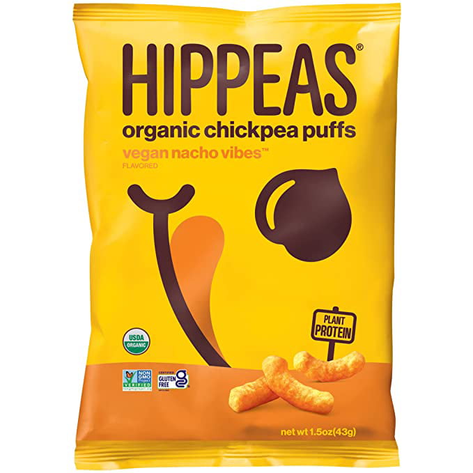 HIPPEAS Organic Chickpea Puffs + Vegan Nacho Vibes | 1.5 Ounce, 12 Count |  Vegan, Gluten-Free, Crunchy, Protein Snacks - Walmart.com