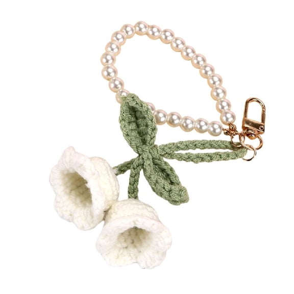 Artistic Crochet Flower Keychain Handmade Knitted Jewelry Soft Yarn Texture Perfect for Decorating Bags and Keys