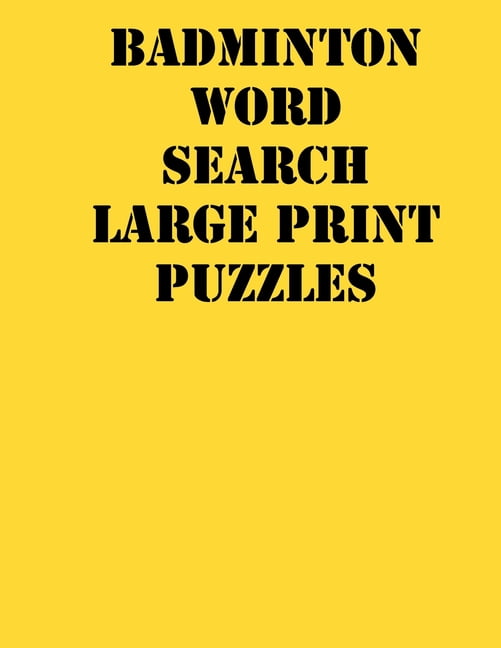 Badminton Word Search Large print puzzles large print puzzle book.8