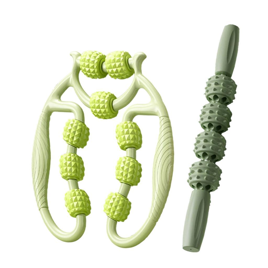 DimyFew 2 Pieces Massage Roller Circular Leg Clamp Handheld Multifunctional Bodybuilding green