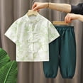 thumbnail image 2 of Boys 2-Piece Outfits 6-12 Months 12-24 Months 2t 3t 4t 5t 6t 7t Children Children'S Short Sleeve Set Cotton Summer New Boys Clothing Sets,Boys Cotton Summer Set(Light Green,5-6 Years), 2 of 4
