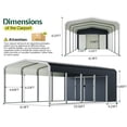 thumbnail image 2 of Jocisland 12'x24' 2-in-1 Carport & Storage Shed, Heavy Duty Carport with Galvanized Steel Roof, 2 Transparent Panels & Double Doors for Cars, Trucks, 2 of 9
