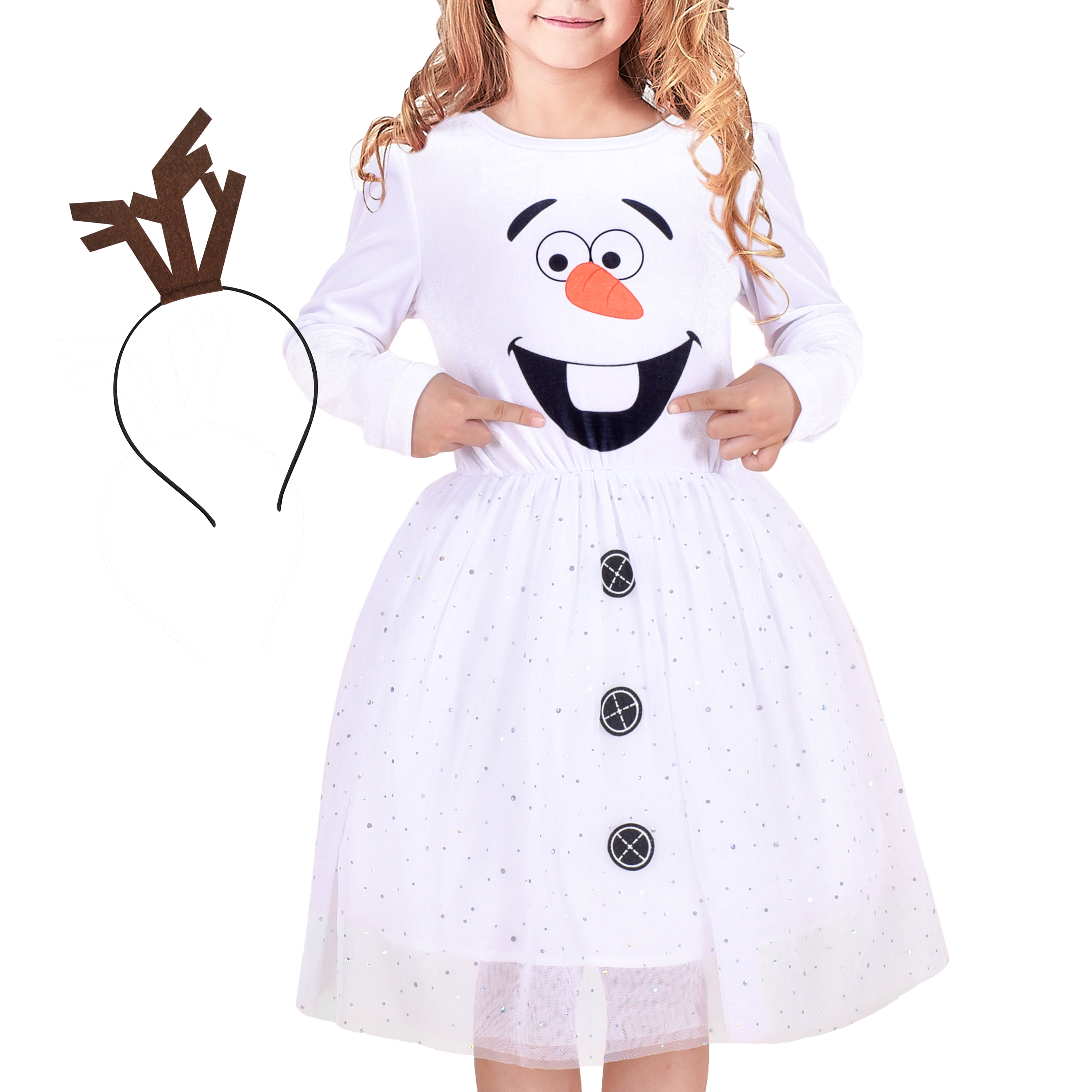 Book Day Christmas Party 5-7 Years Kids Snowman Fancy Dress Costume 