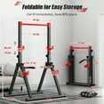 thumbnail image 3 of Free Standing Foldable Pull Up Bar, Triangular Power Tower Workout Dip Station for Home, Height Adjustable Pull Up Bar Stand Dip Bar Strength Training Workout Equipment, Support 500lbs,Black + Red, 3 of 11