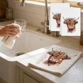 thumbnail image 5 of Kitchen Towels Cute Farmhouse Highland Cow Decor, Highland Cow Hand Towel for Bathroom, Gifts for Women Mom Grandma Friend B, 5 of 6