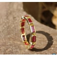thumbnail image 3 of Vintage Ruby Engagement Ring, Baguette Cut Ruby Bezel Set Eternity Wedding Band Stackable Ring, January Birthstone Bridal Promise Gift, 3 of 3