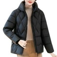 thumbnail image 2 of YueHuiYing Womens Hooded Quilted Jacket Mid-Length Padded Warm Winter Coat Outerwear, 2 of 6