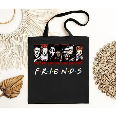 vintage Friends Horror Movies Characters for Halloween Vintage Tote Bag  Horror Movie Bag  Scary Halloween Bag  Scary Movie Bag  Serial Killer-TH13698