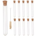 thumbnail image 1 of MasteelfCA 10 PCS Glass Clear Test Tubes with Cork Stoppers and Brush for Scientific Experiments Powder Liquid Storage 20x150mm, 1 of 7