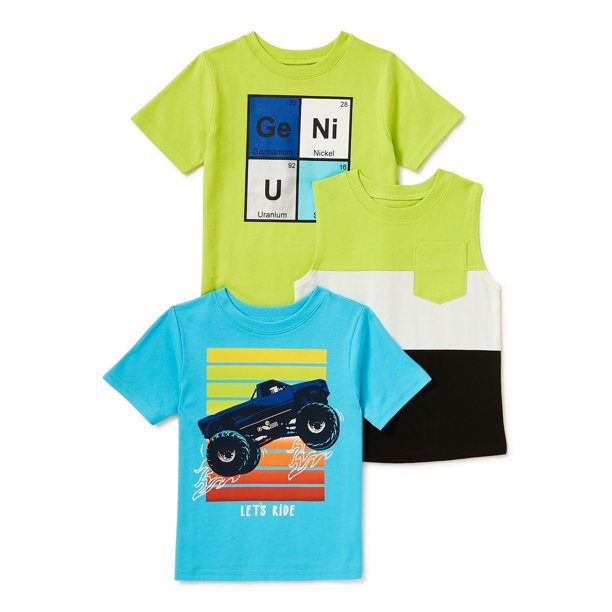 Garanimals Baby Boy & Toddler Boy TShirts & Tank Multipack, 3Pack