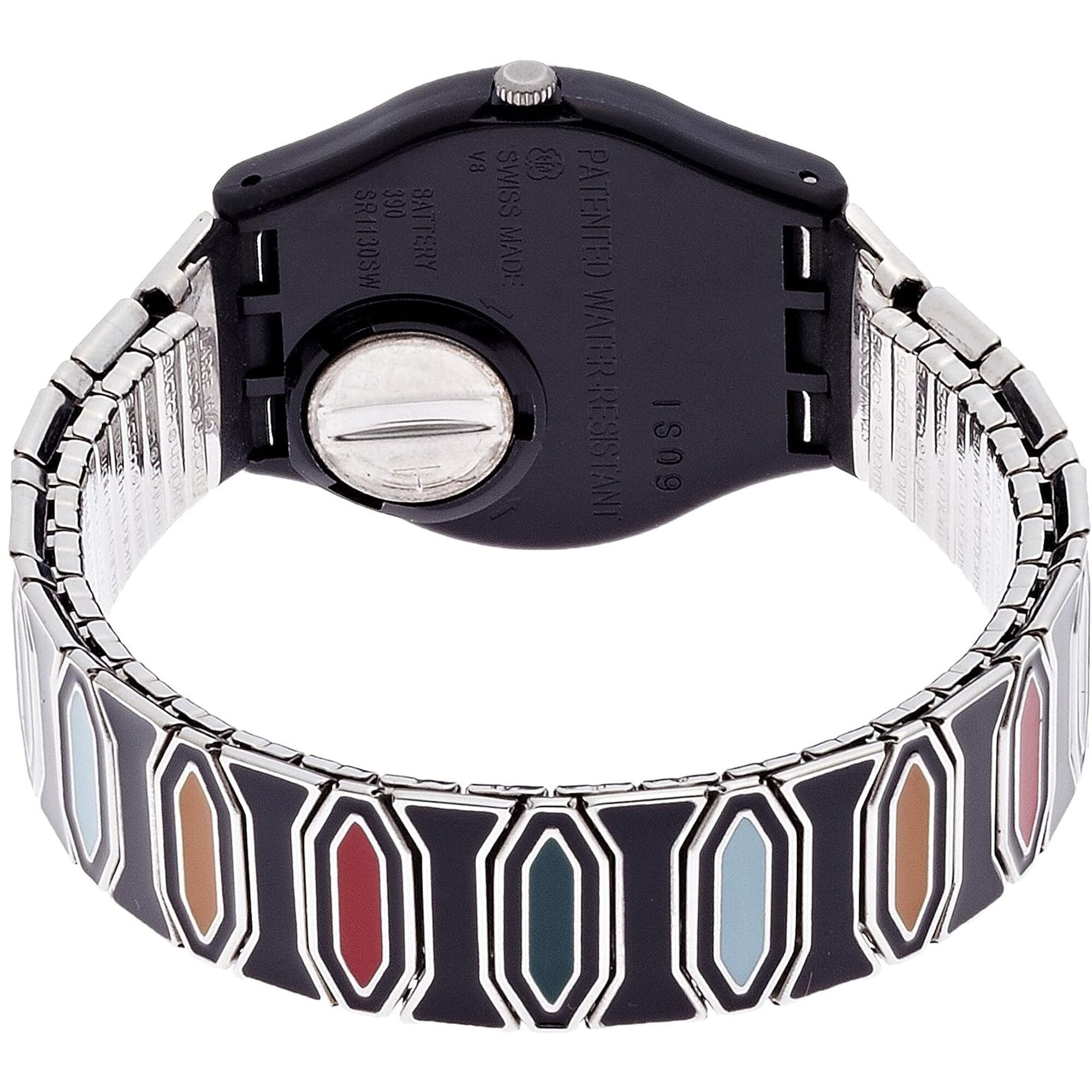 Swatch GB282A Women s Zainab Quartz Black Dial Bracelet Watch Walmart