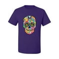 thumbnail image 2 of Wild Bobby Dean Russo Colorful Sugar Skull Streetwear Men Graphic Tee, Purple, X-Large, 2 of 5