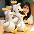 thumbnail image 6 of Lomubue Duck Plush Toy Wear Hat Cute Flowers Decor PP Cotton Filling Soft Accompany Hugging Pillow Cartoon Couple Duck Doll Stuffed Animal Toy Christmas Gift, 6 of 10