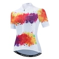 thumbnail image 4 of Maillot de ciclismo para mujer, camiseta de manga corta para ciclismo de montaña o carretera, color naranja y rosa, 4 of 5
