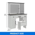 thumbnail image 2 of Dextrus Fusion Vanity Ensemble with Expansive Light-Controlled Mirror, Drawers and Adjustable Shelving, 2 of 10