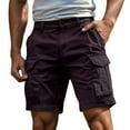 thumbnail image 2 of TrendOFT Cargo Shorts for Men Relaxed Fit Tactical Cargo Short Pants Retro Work Shorts with Multi Pockets Dark Purple L, 2 of 7